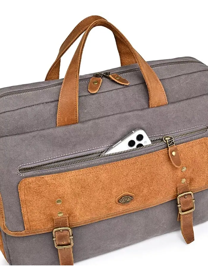 Сумка-бриф Valley Oak Canvas TSD BRAND — изображение 7 из 14, серый