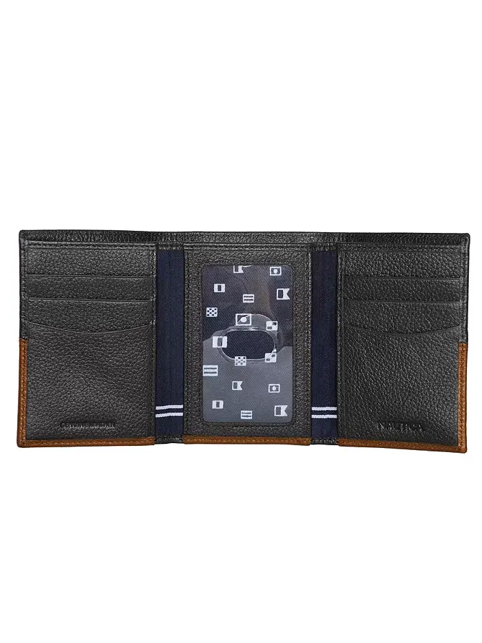 Мужской кожаный кошелек Trifold Nautica — изображение 2 из 2, коричневый