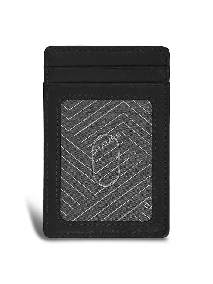 Мужской кожаный картхолдер Onyx Collection CHAMPS — изображение 2 из 9, черный
