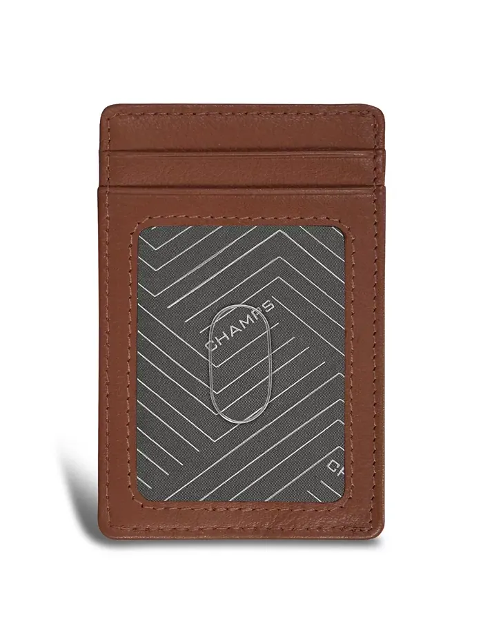Мужской кожаный картхолдер Onyx Collection CHAMPS — изображение 6 из 9, черный