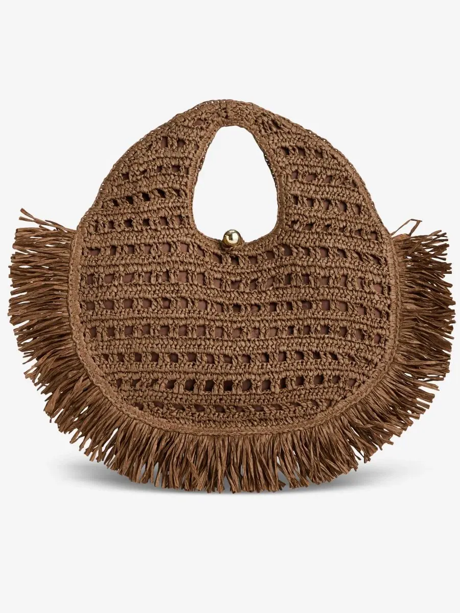 Сумка-шопер с бахромой из бумажной соломки Fringe Trim Straw Tote I.N.C. International Concepts