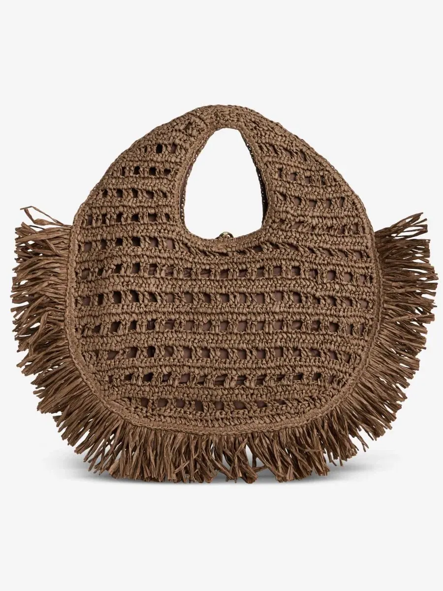 Сумка-шопер с бахромой из бумажной соломки Fringe Trim Straw Tote I.N.C. International Concepts — изображение 2 из 7