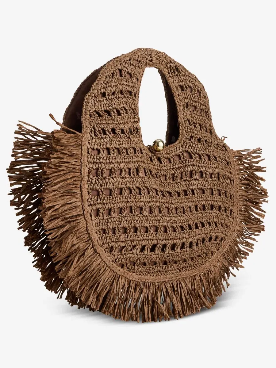 Сумка-шопер с бахромой из бумажной соломки Fringe Trim Straw Tote I.N.C. International Concepts — изображение 3 из 7