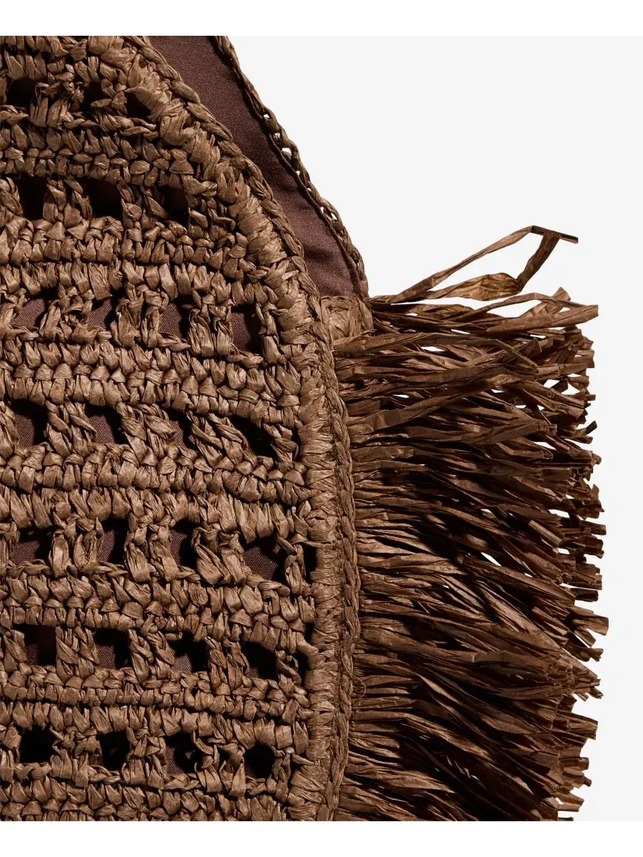 Сумка-шопер с бахромой из бумажной соломки Fringe Trim Straw Tote I.N.C. International Concepts — изображение 6 из 7