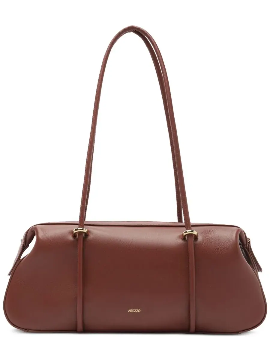 Сумка через плечо Sarah Large Leather Shoulder Handbag Arezzo — изображение 2 из 5, шоколад