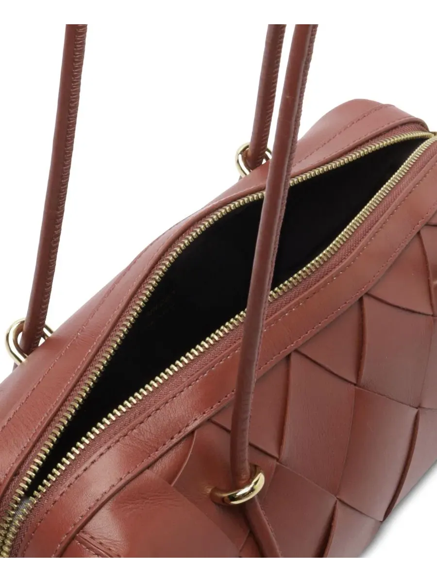 Сумка через плечо Sarah Large Leather Shoulder Handbag Arezzo — изображение 4 из 5, шоколад