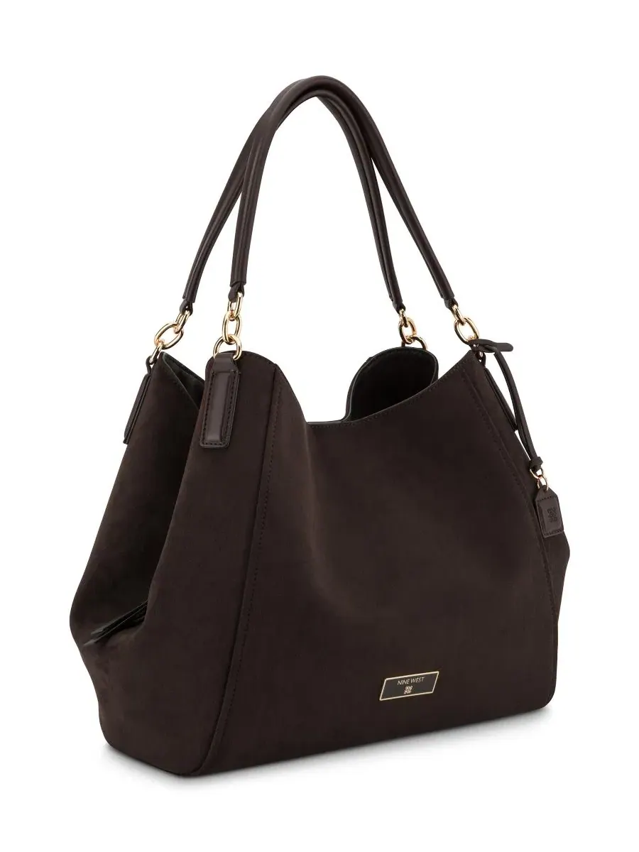 Сумка-шопер с тройным отделением Deacon Triple Compartment Large Shoulder Handbag Nine West — изображение 3 из 4, эспрессо