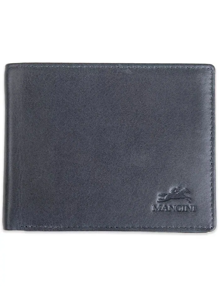 Мужской кошелек Bellagio Collection Bifold с карманом для монет Mancini — серый