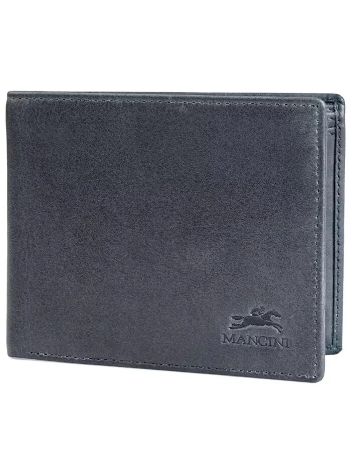 Мужской кошелек Bellagio Collection Bifold с карманом для монет Mancini — изображение 2 из 6, серый