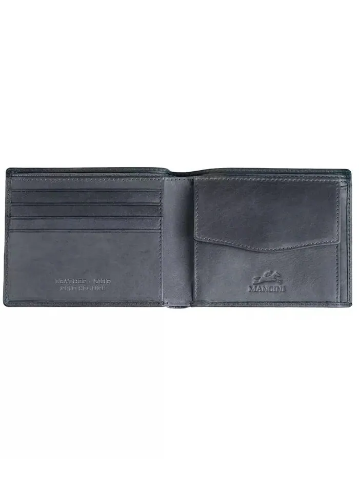 Мужской кошелек Bellagio Collection Bifold с карманом для монет Mancini — изображение 3 из 6, серый