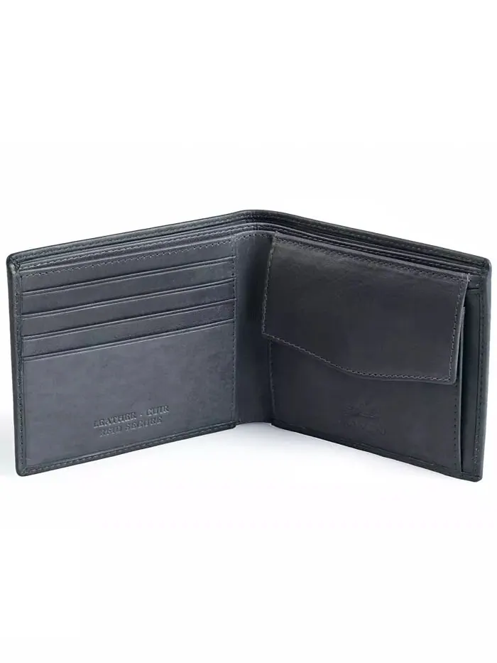 Мужской кошелек Bellagio Collection Bifold с карманом для монет Mancini — изображение 4 из 6, серый