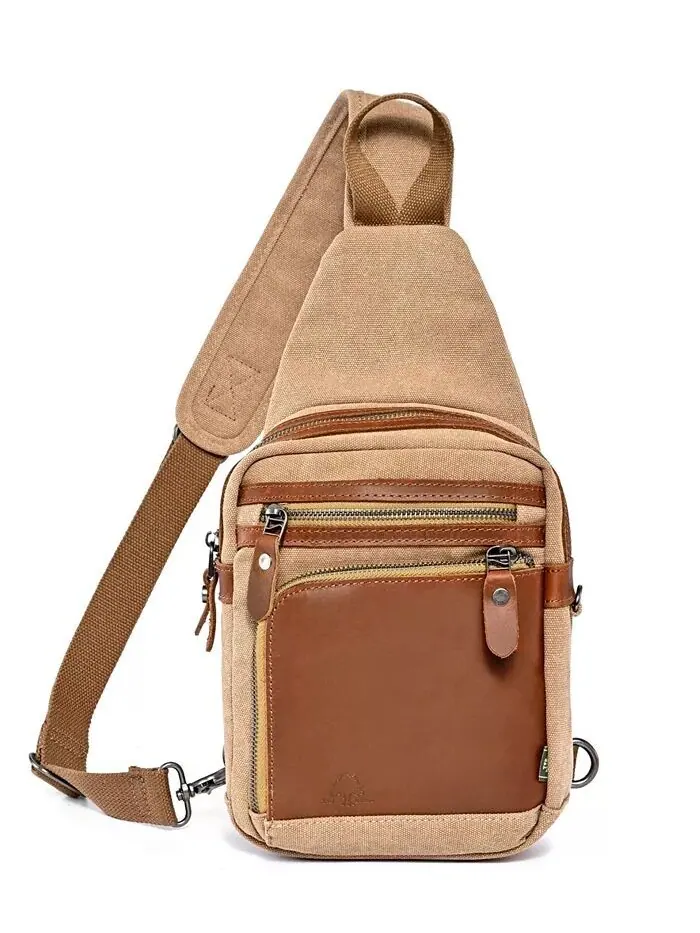 Сумка-слинг Torreya Canvas TSD BRAND — изображение 1 из 10, хаки