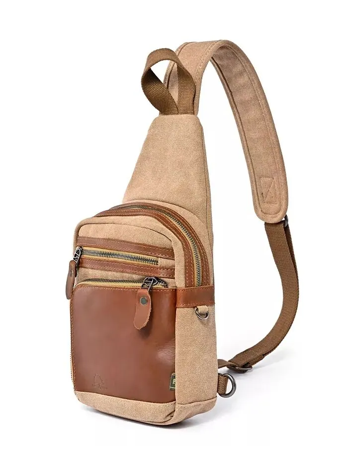Сумка-слинг Torreya Canvas TSD BRAND — изображение 6 из 10, хаки