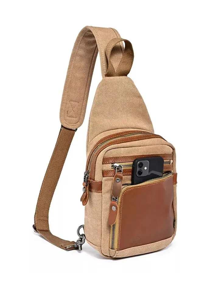 Сумка-слинг Torreya Canvas TSD BRAND — изображение 7 из 10, хаки