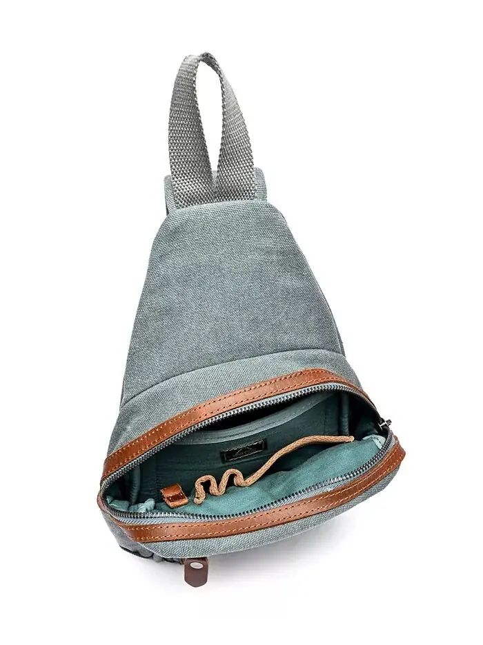Сумка-слинг Torreya Canvas TSD BRAND — изображение 2 из 10, бирюзовый