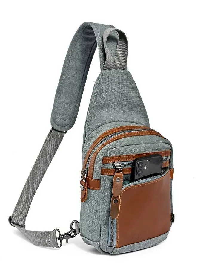 Сумка-слинг Torreya Canvas TSD BRAND — изображение 7 из 10, бирюзовый