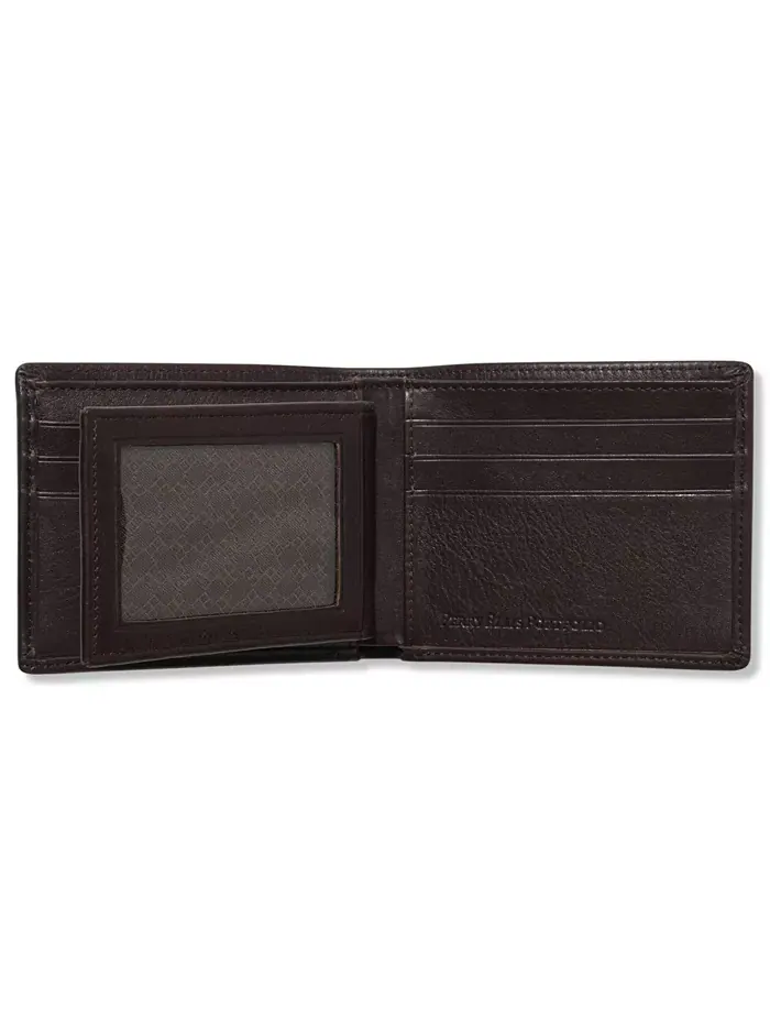 Мужской кожаный кошелек Park Avenue с двумя отделениями Perry Ellis Portfolio — изображение 2 из 3, коричневый