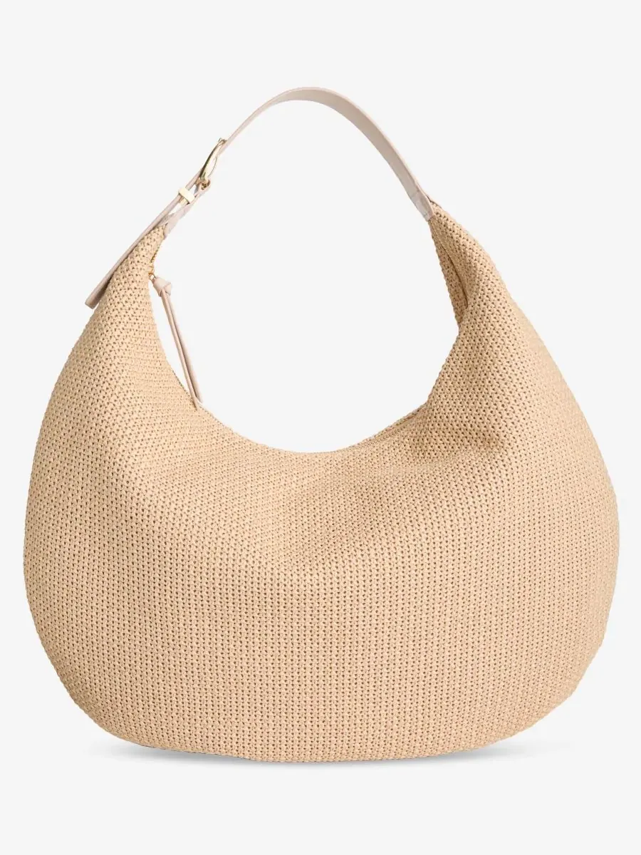 Сумка-хобо Joenii Extra-Large из соломы On 34th — серый