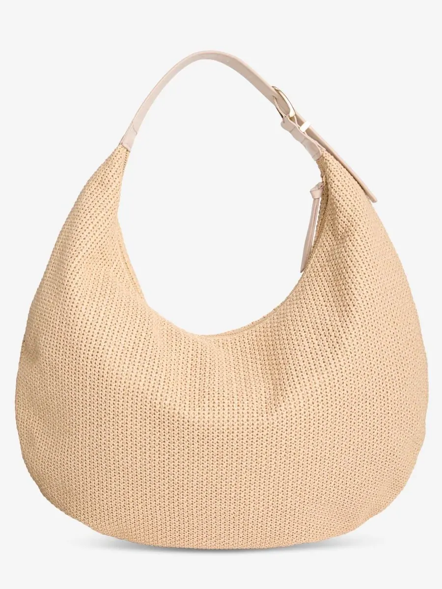 Сумка-хобо Joenii Extra-Large из соломы On 34th — изображение 2 из 7, серый