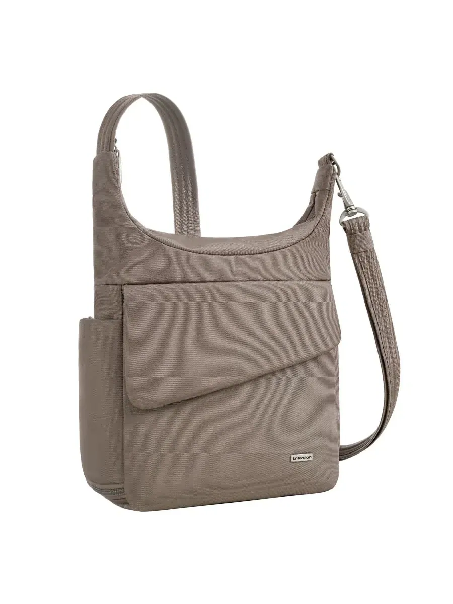 Сумка-мессенджер с защитой от краж, с регулируемым ремнем Travelon — изображение 3 из 18, коричневый