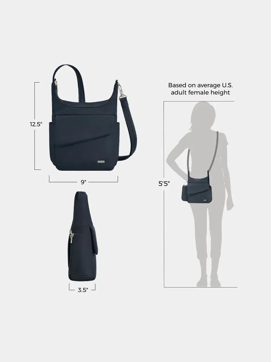 Сумка-мессенджер с защитой от краж, 23x32x9 см, с RFID-блокировкой Travelon — изображение 16 из 17, синий