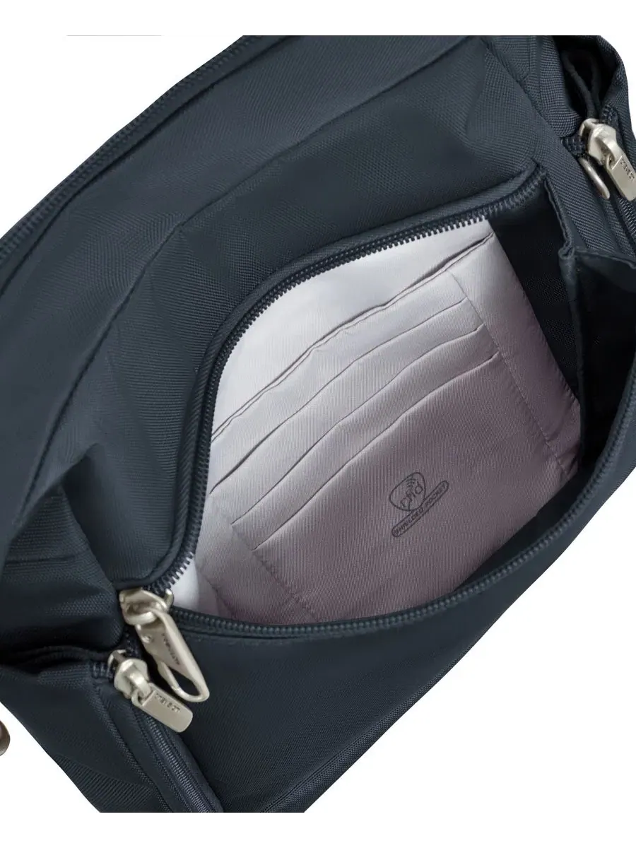 Сумка-мессенджер с защитой от краж, 23x32x9 см, с RFID-блокировкой Travelon — изображение 6 из 17, синий