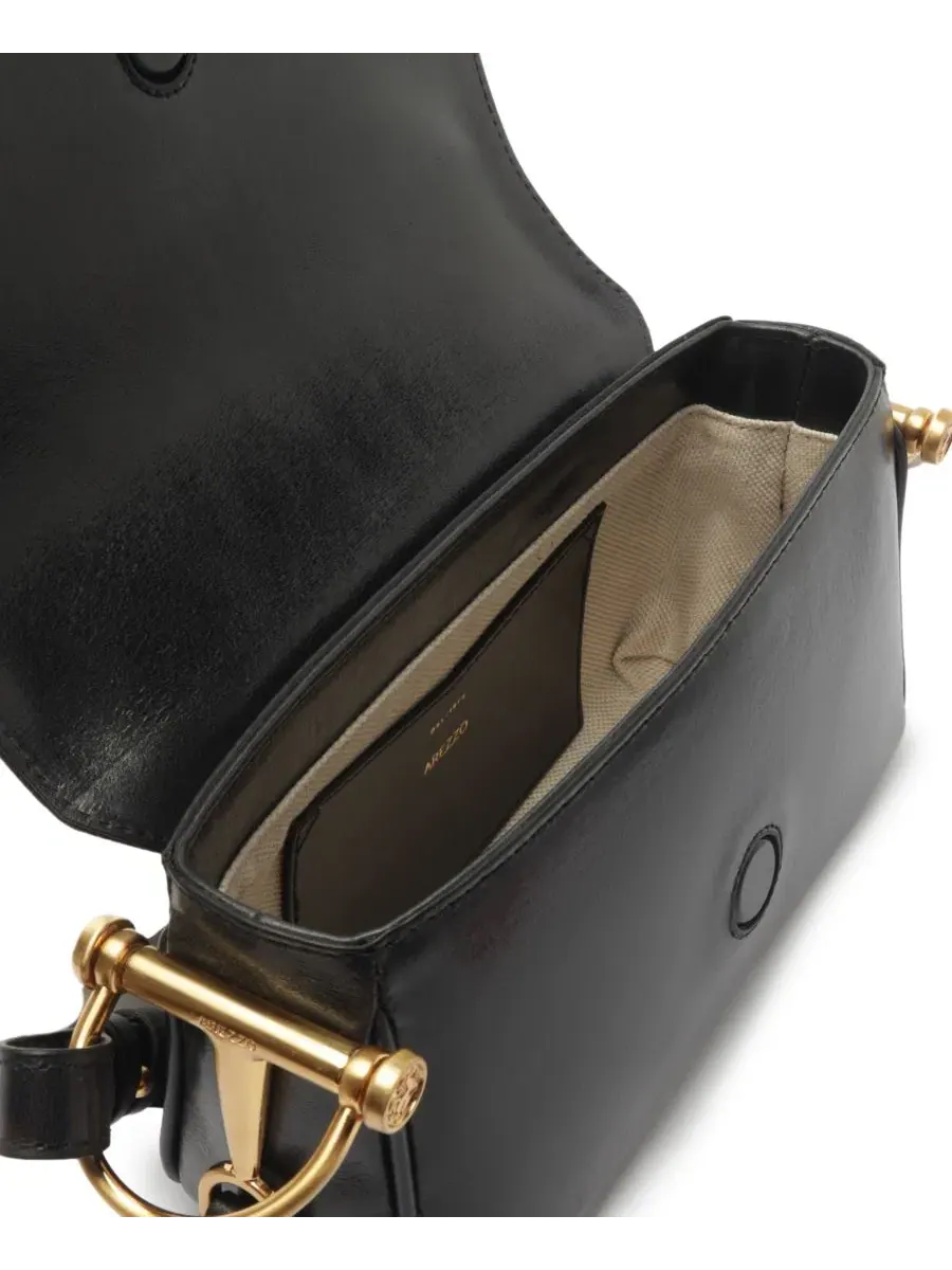 Сумка через плечо Cora Small Leather Crossbody Arezzo — изображение 3 из 4, черный