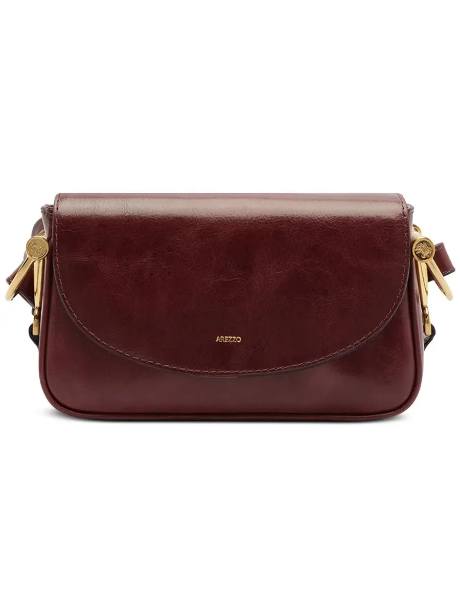 Небольшая кожаная кроссбоди-сумка Cora Small Leather Crossbody Arezzo — изображение 1 из 5, красный