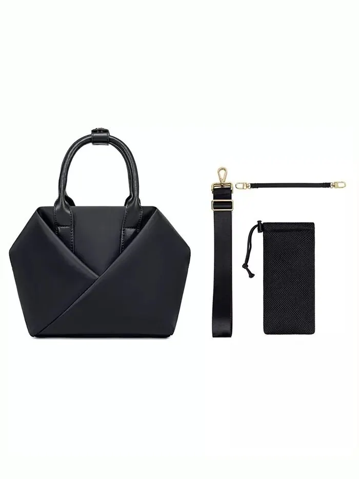Маленькая сумка-тоут Origami Ultra Satin Crossbody Lux & Nyx — изображение 5 из 10, черный