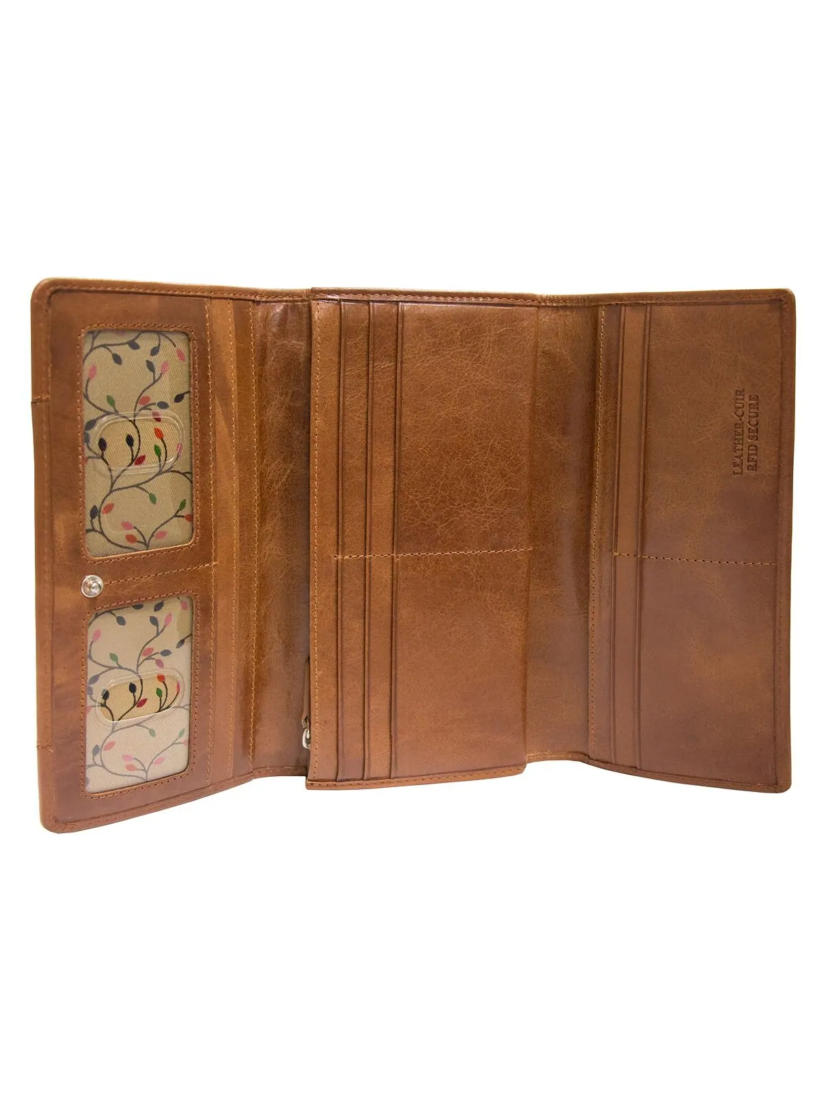 Женский кошелек тройного сложения Casablanca Collection RFID Secure Mancini — изображение 4 из 6, верблюжий
