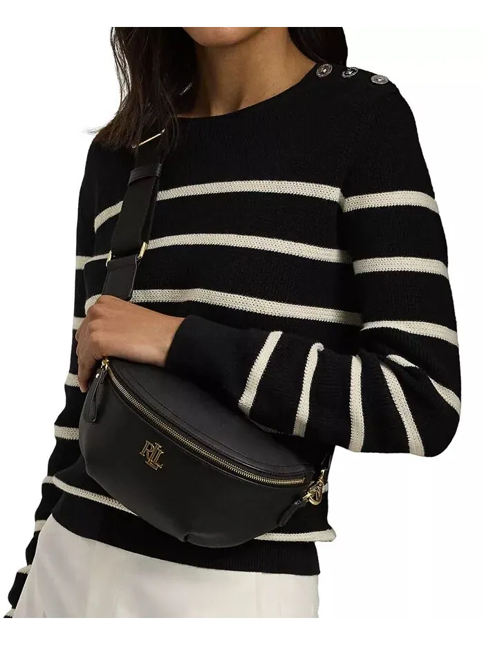 Кожаная сумка на пояс Marcy Small Lauren Ralph Lauren — изображение 2 из 7, черный