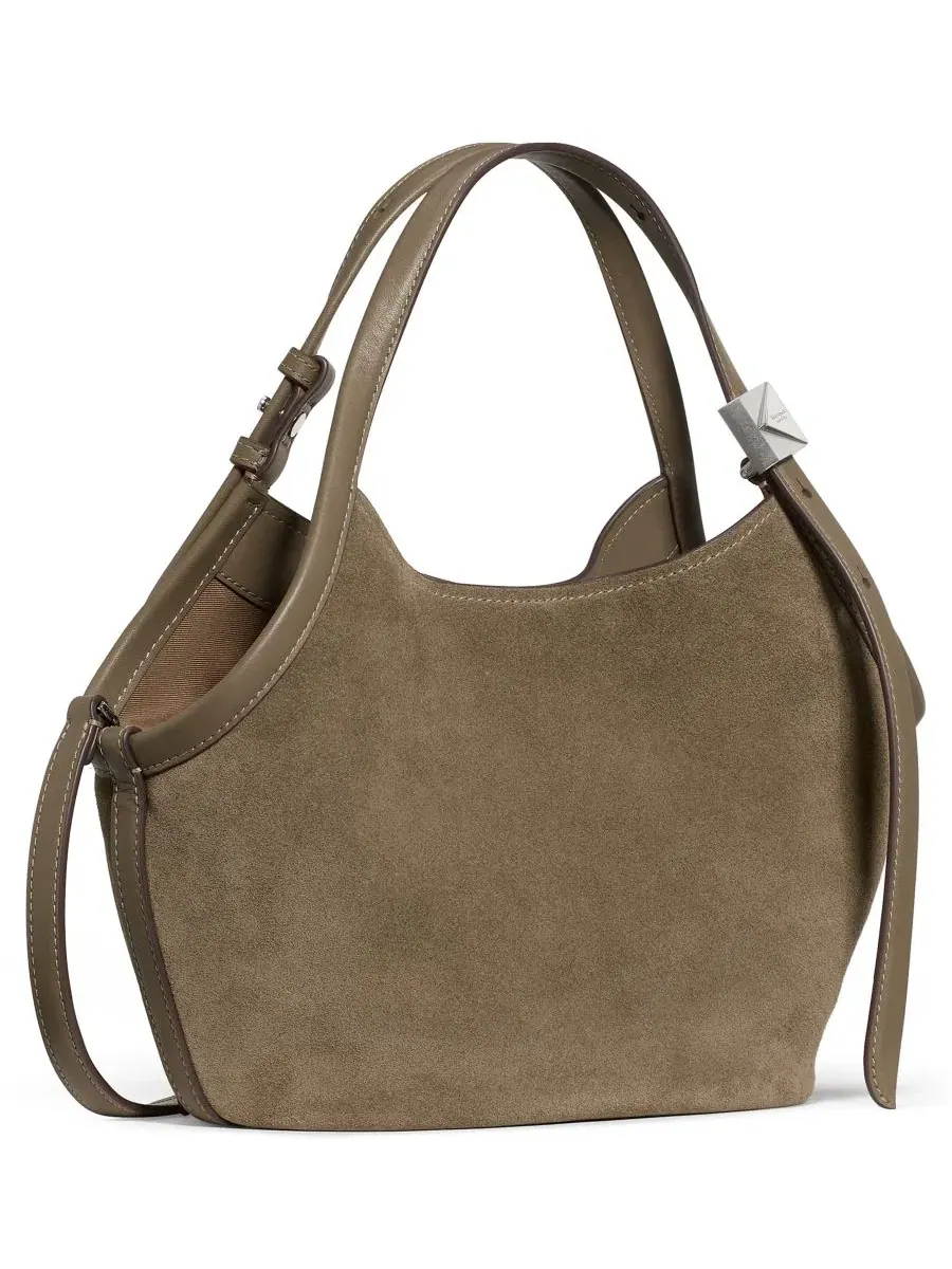 Сумка-тоут из замши с фурнитурой K, модель Deco Suede Small Tulip Tote Handbag kate spade new york — изображение 3 из 6