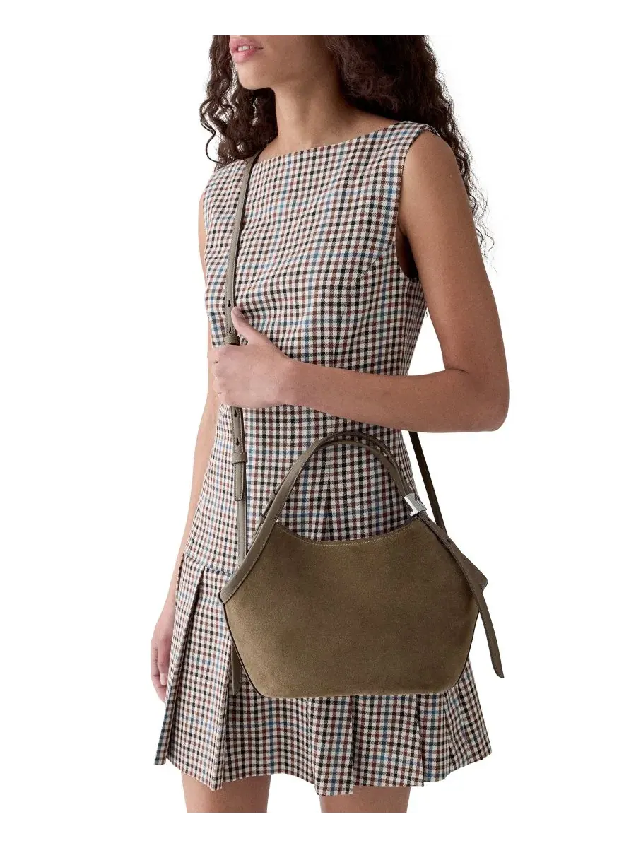Сумка-тоут из замши с фурнитурой K, модель Deco Suede Small Tulip Tote Handbag kate spade new york — изображение 6 из 6