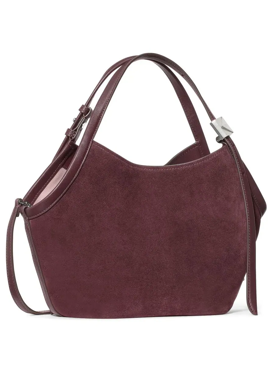 Сумка-тоут из замши Small Tulip Tote kate spade new york — изображение 3 из 6, черничный