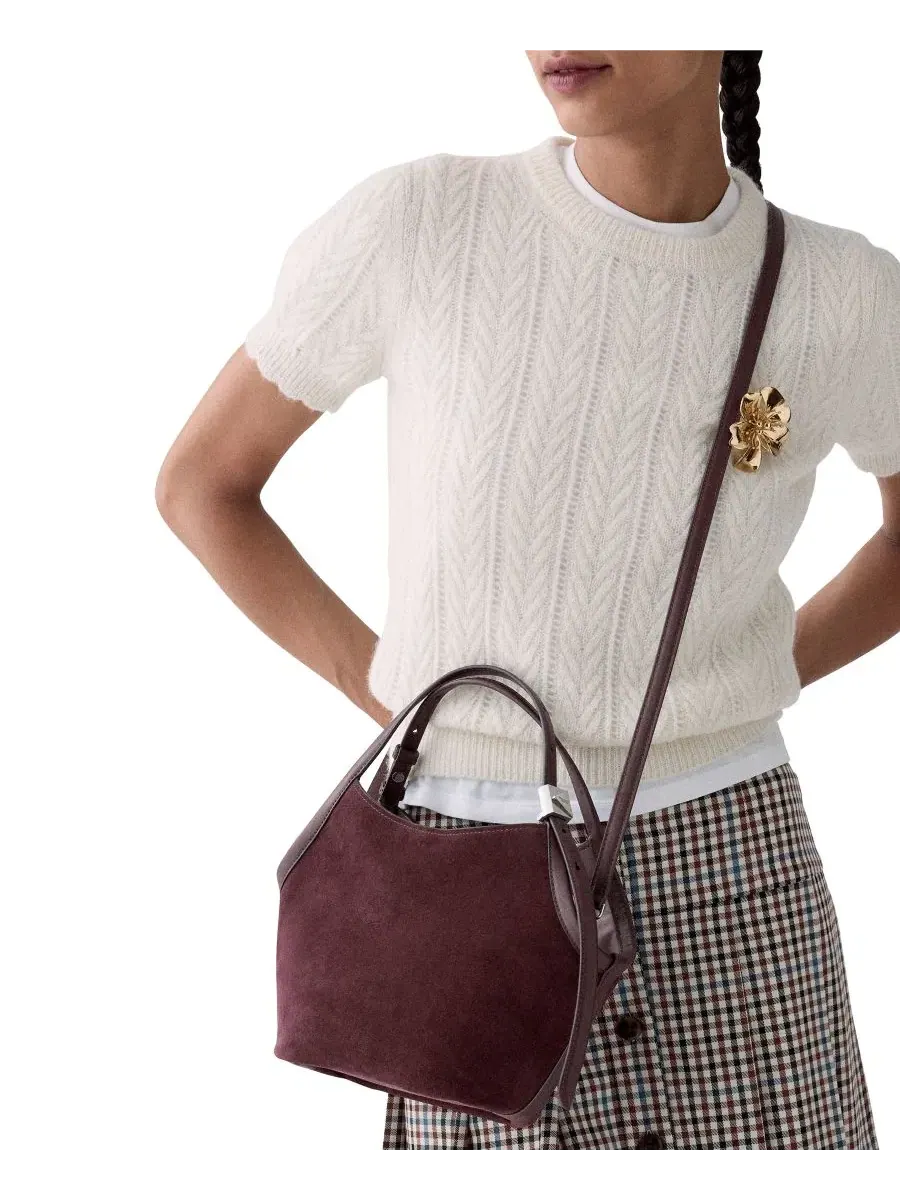 Сумка-тоут из замши Small Tulip Tote kate spade new york — изображение 6 из 6, черничный