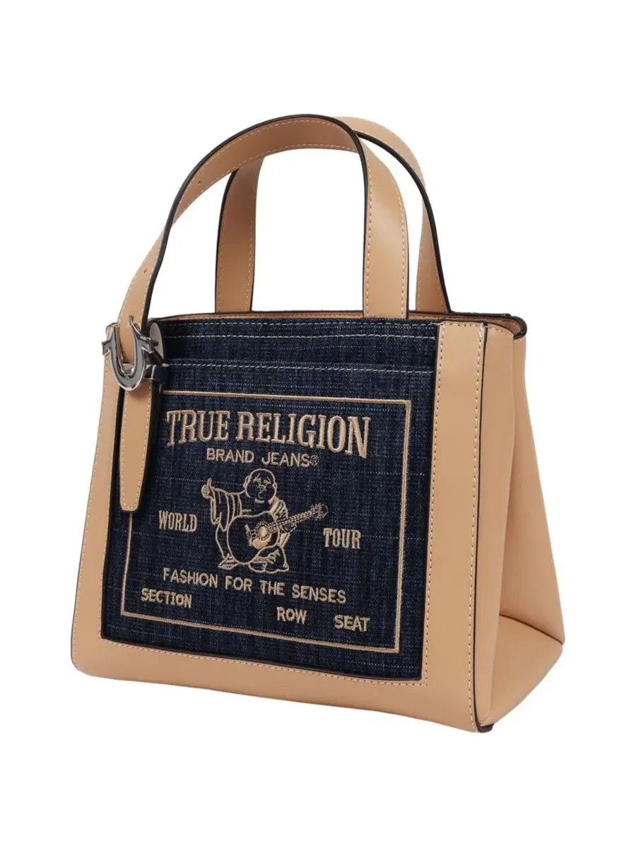 Сумка-тоут с кроссбоди-ремнем, модель Arvin Buddha Motif True Religion — изображение 3 из 8, темный джинсовый синий