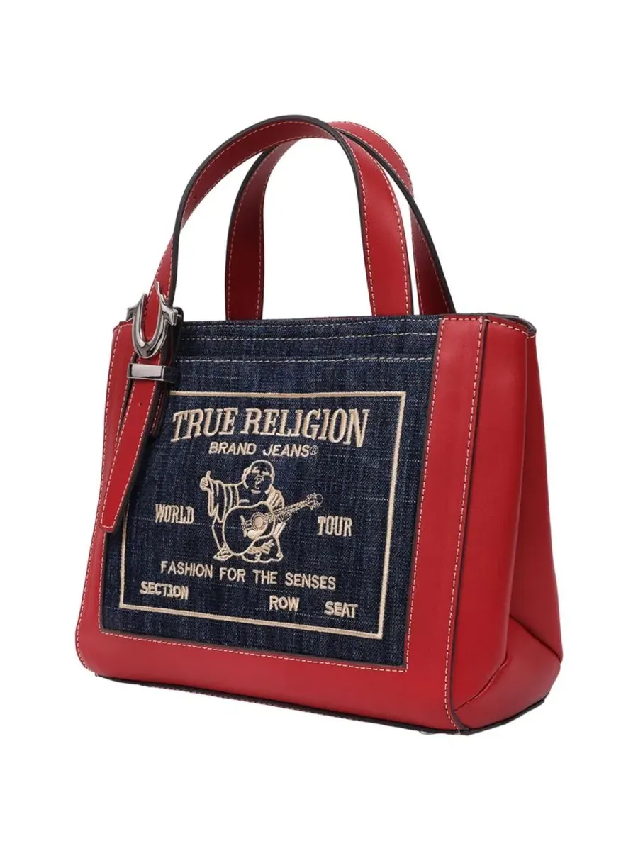 Сумка-тоут с кроссбоди-ремнем с принтом Buddha, модель Arvin Buddha Motif True Religion — изображение 3 из 8, красный
