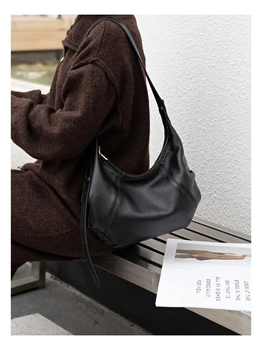 Сумка-хобо Nova Leather Crescent среднего размера, наплечная, в форме полумесяца Susu — 4