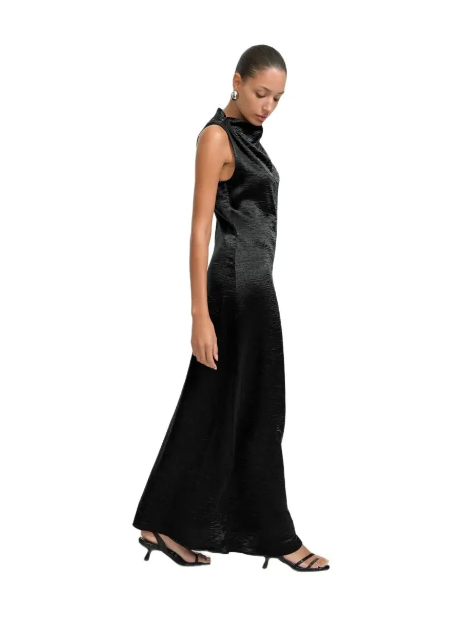 Вечернее платье с высоким вырезом, без рукавов, свободного кроя, Senna Dress Marcella — изображение 2 из 11, черный