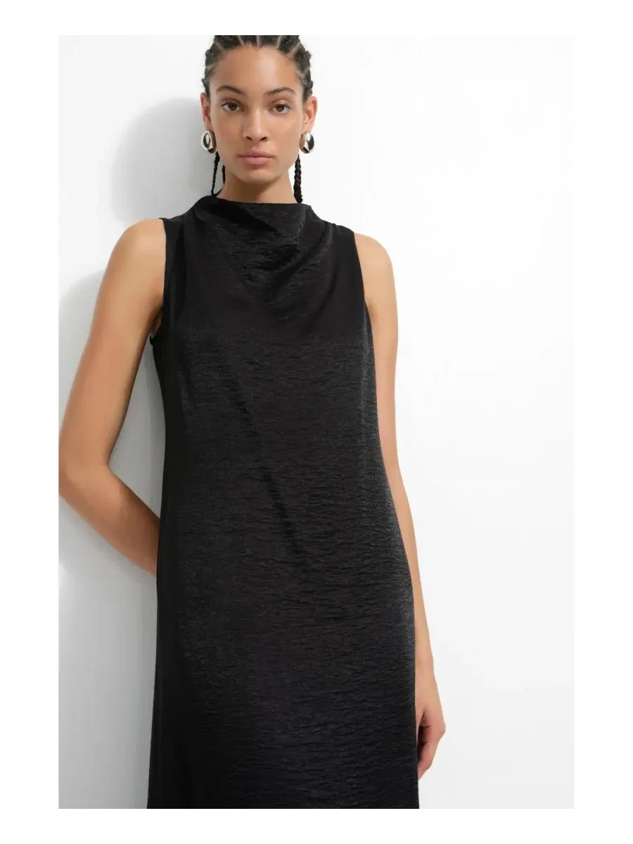 Вечернее платье с высоким вырезом, без рукавов, свободного кроя, Senna Dress Marcella — изображение 11 из 11, черный
