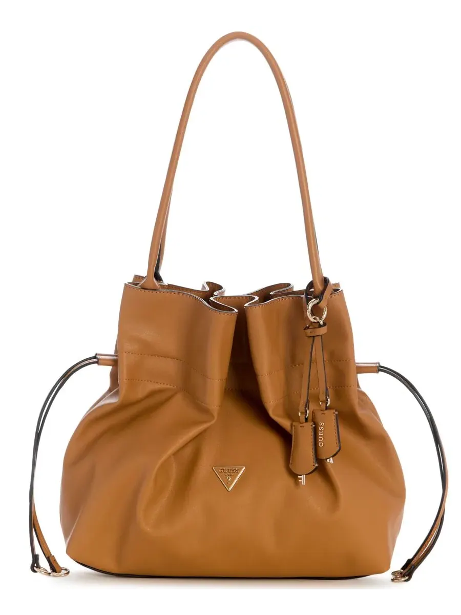 Сумка-шопер GUESS Karima Medium Drawstring Tote — изображение 1 из 5, бежевый