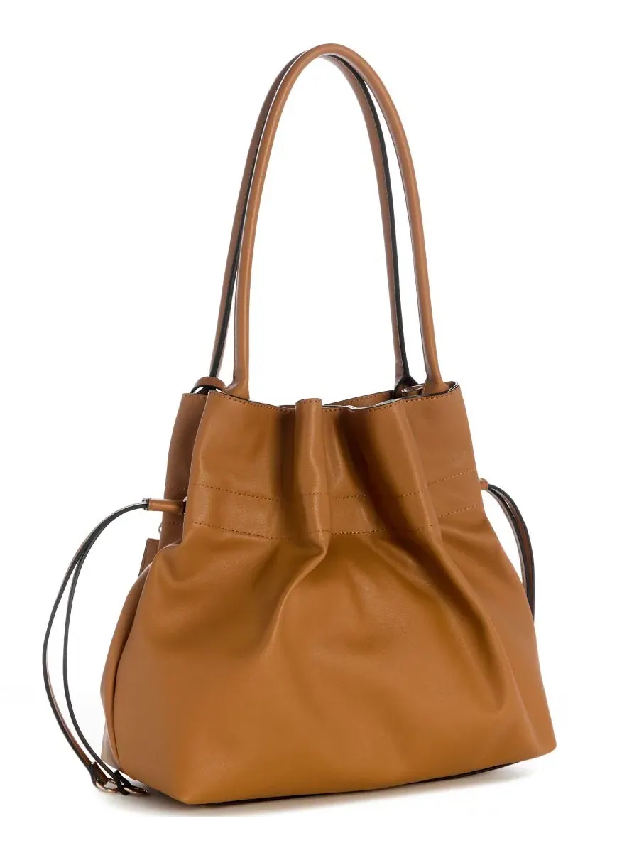 Сумка-шопер GUESS Karima Medium Drawstring Tote — изображение 2 из 5, бежевый