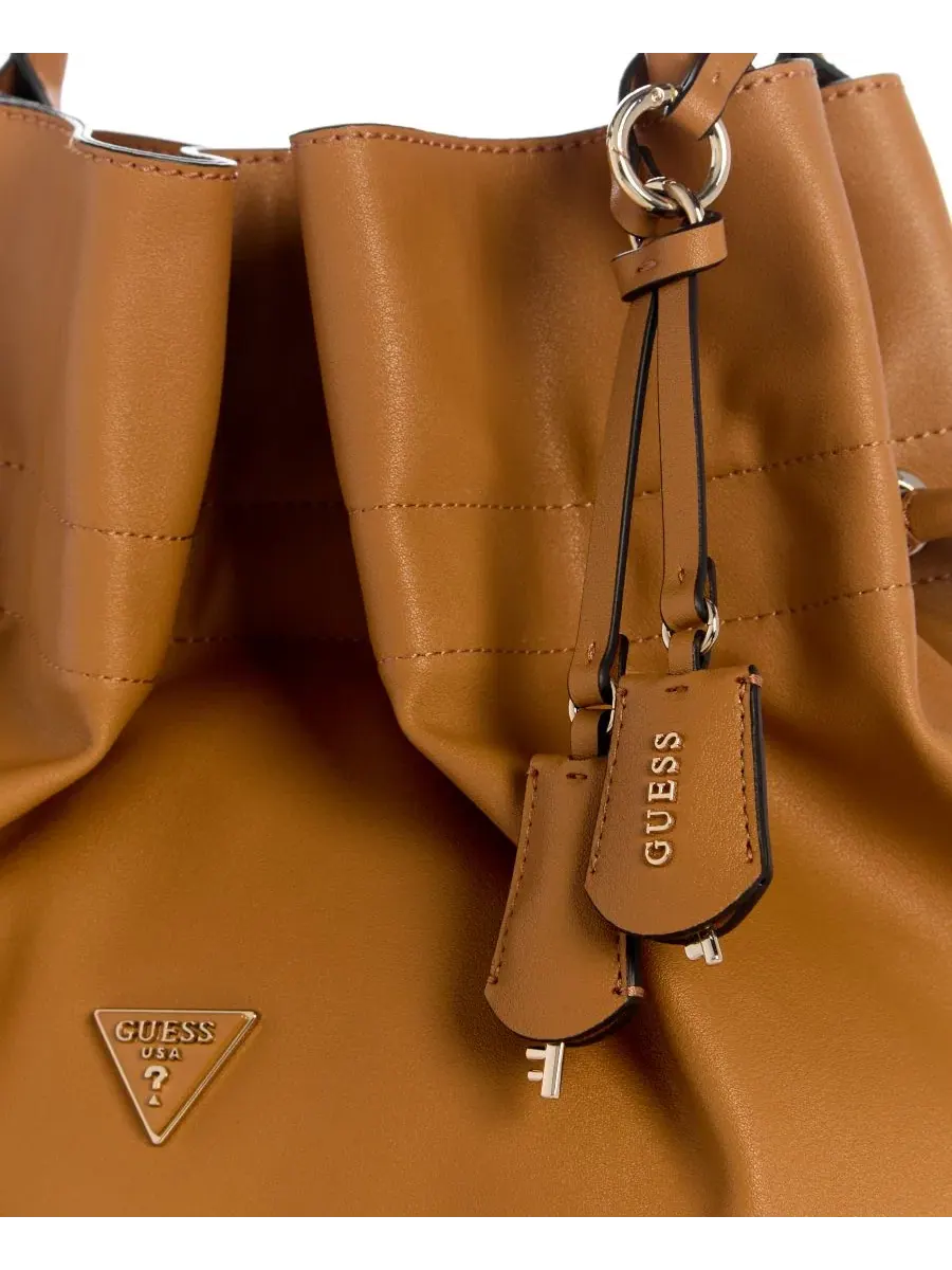 Сумка-шопер GUESS Karima Medium Drawstring Tote — изображение 4 из 5, бежевый