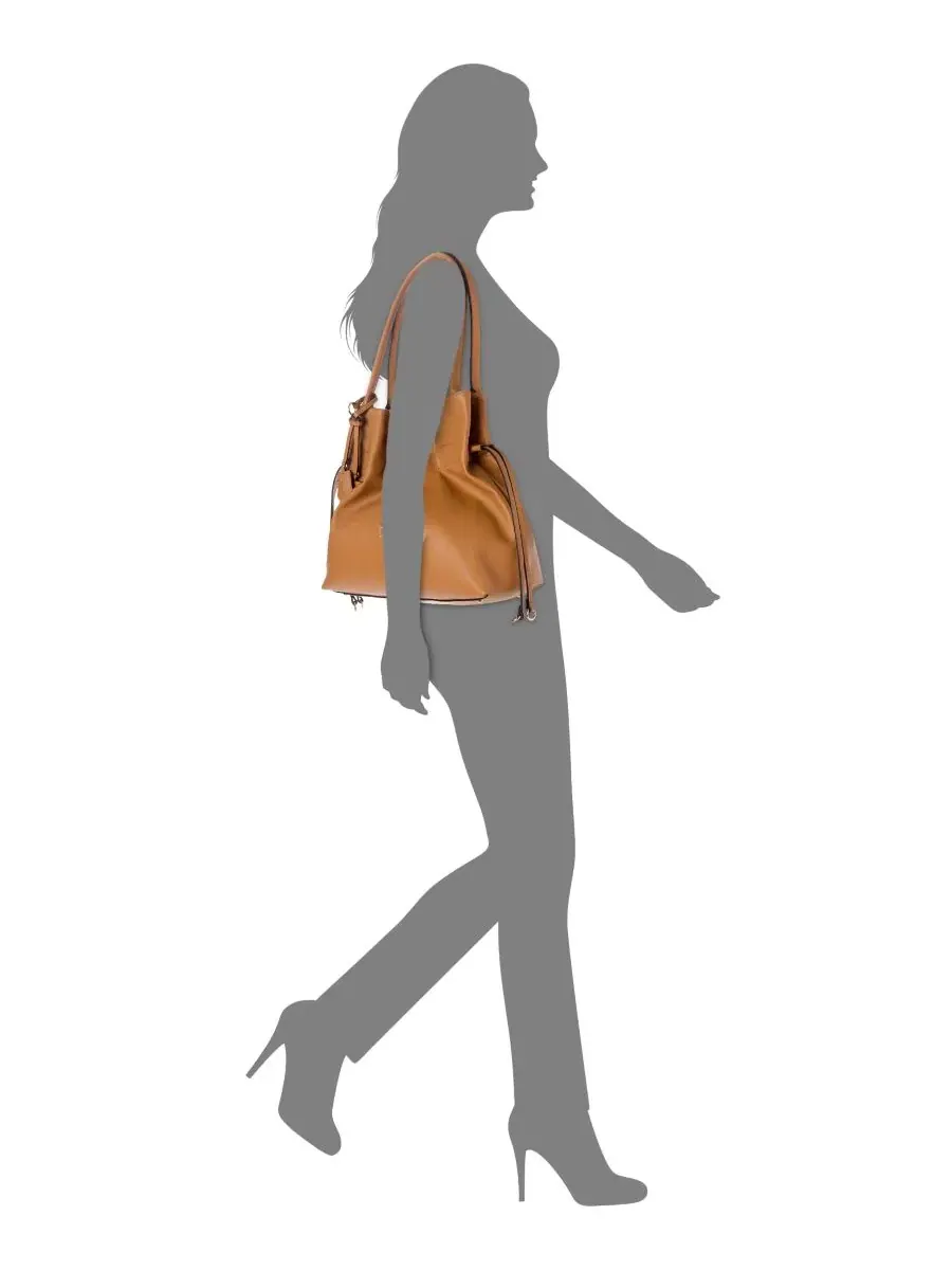 Сумка-шопер GUESS Karima Medium Drawstring Tote — изображение 5 из 5, бежевый