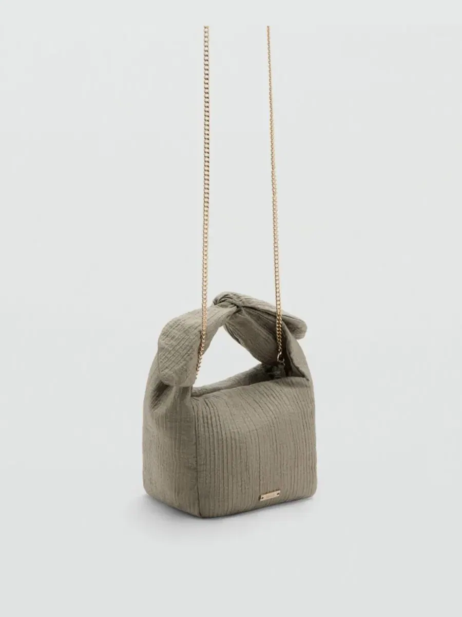 Сумка-тоут с бантом, Bambula Handbag With Bow MANGO — изображение 2 из 4, серый