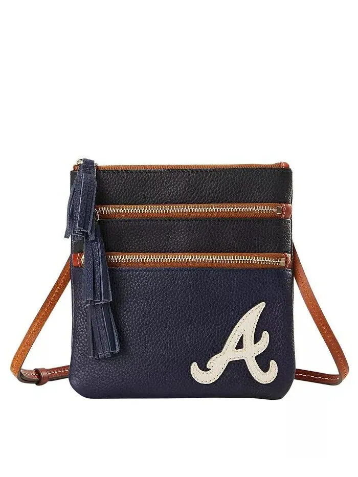 Кошелек через плечо Atlanta Braves Infield с тройной молнией Dooney & Bourke — мульти