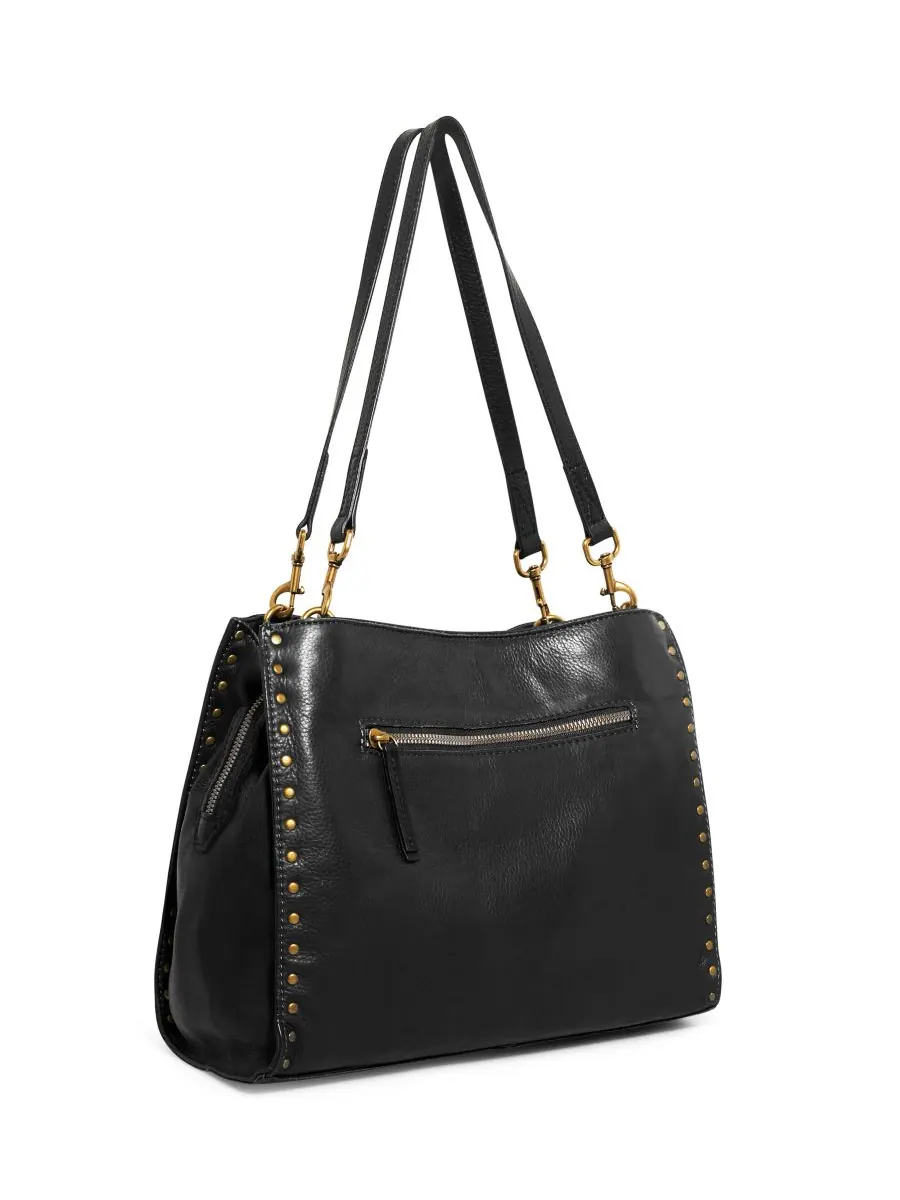 Сумка-портфель LENOX с заклепками и тройным входом American Leather Co — изображение 2 из 2, черный