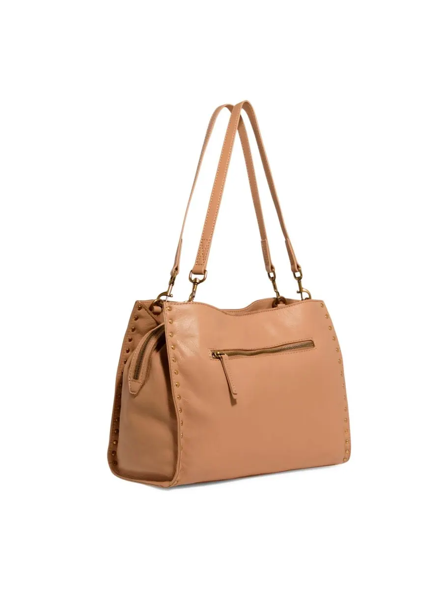 Сумка-портфель LENOX с заклепками и тройным входом American Leather Co — изображение 2 из 3, коричневый