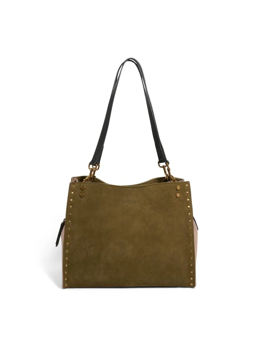 Сумка-портфель LENOX с заклепками и тройным входом American Leather Co, Kelp Colorblock — изображение 1 из 4