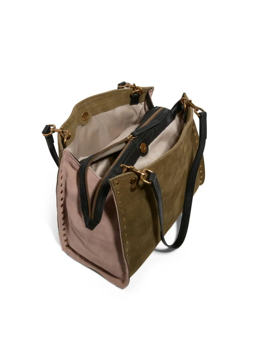 Сумка-портфель LENOX с заклепками и тройным входом American Leather Co, Kelp Colorblock — изображение 2 из 4